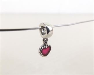 Authentic PANDORA #790471EN07 Love Forever Enamel Logo Heart Charm Bead
