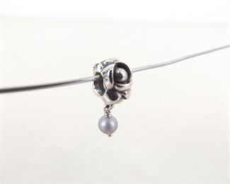 Authentic PANDORA #790497GP My Wish Grey Pearl Charm Bead
