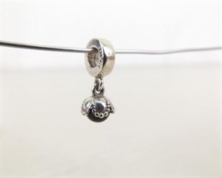 Authentic PANDORA # 790379O Flower Ball Black Onyx Charm Bead
