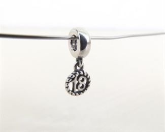 Authentic PANDORA #790495 18th Birthday Charm Bead
