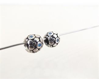 2 Authentic PANDORA #790329CZB Blue Bubbles Charm Beads
