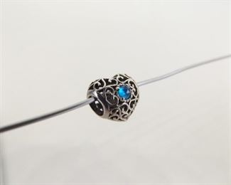 Authentic PANDORA #791784SSA September Signature Heart Charm Bead
