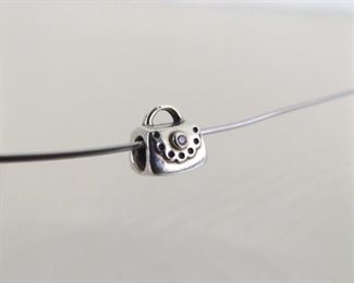 Authentic PANDORA #790309PCZ Pink CZ Purse Charm Bead
