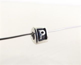 Authentic PANDORA #790323P Alphabet Letter P Charm Bead
