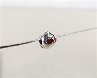 Authentic PANDORA #791093EN39 Enamel Cherry Clip Charm Bead
