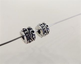 2 Authentic PANDORA #790380 CZ Tendril Clips Charm Beads
