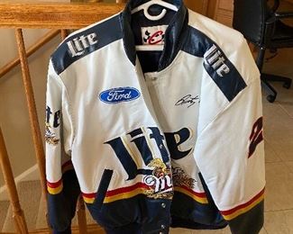 Vintage Miller Lite leather Rusty Wallace jacket