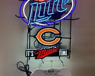 Miller Lite neon sign Chicago Cubs