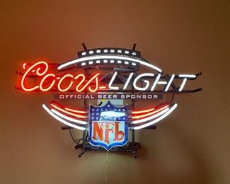 Coors Light neon NFL bar sign