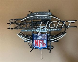 Coors Light neon NFL bar sign