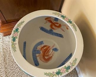 Asian koi fish planter