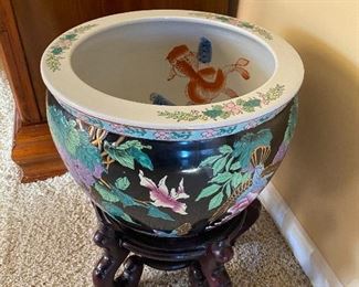 Asian koi fish planter