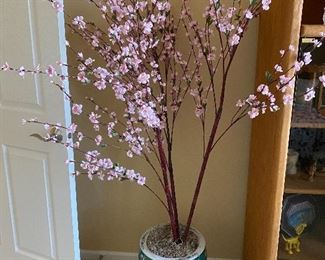 Asian koi fish planter and dogwood
