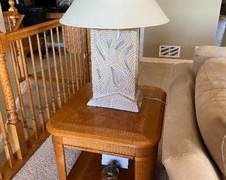 side tables; vintage modern lamp