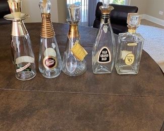 1950's vintage liquor bottles