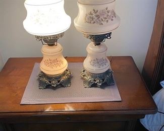 Vintage hurricane lamps