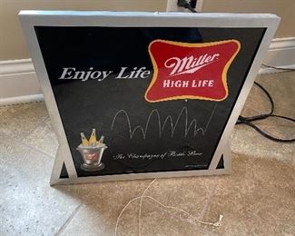 Miller High Life light up with bouncing ball sign