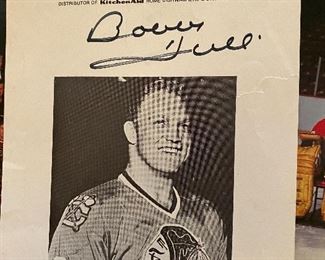 Autographed Bobby Hull photo/ad