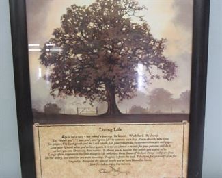 "Living Life" framed decor