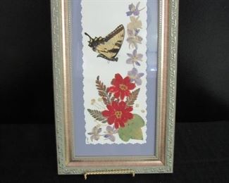 Framed pressed florals art