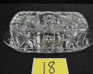 Vintage glass butter dish EAPC