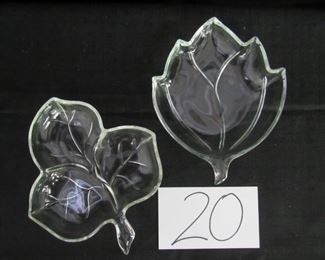 Glass leaf dishes