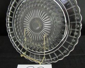 Vintage footed glass cake plate