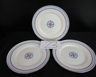 Enamel retro nautical plates