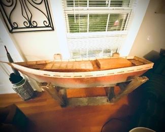 Motorized wooden sail boat. 5’ish in length. Sooo cool. 