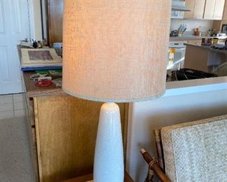 Tall Mid Century Crackle Lamp