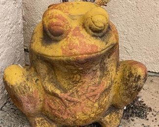 Large Concrete Frog Planter