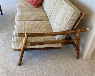 Rare Campaign Sofa by John Wisner for Ficks Reed, Circa 1954