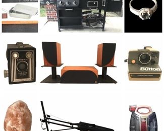1977 Dallas Cowboys Poster - Upholstered Swivel Rocker Chairs - Sterling Silver Rings - GE Profile Stainless Steel Refrigerator - Cherry Ethan Allen Entertainment Units - Pro Series Smoke Hollow BBQ Grill - J.L. Kugler Signed Wall Art - Realistic Turntable - Carved Dolomite Parrot - Bass Earth Black Sandals 9 M - Vintage Film Cameras - Total Gym Rowing Machine - Vintage Royal Typewriter - GE Chest Freezer - Castle Speaker System - File Cabinets - Camping Equipment - Texans Autographed Photo - Etc.