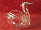 Wilhelm Binder Silver head duck cordial decanter Ca 1900