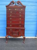 Beautifully Carved Mahogany High Boy