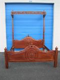Beautiful Carved Mahogany Poster Bed