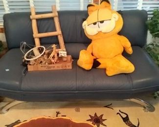 modern navy blue loveseat