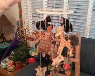 Steiff animals made into mobile