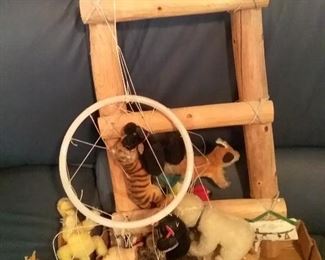 Steiff animals - small wood ladder