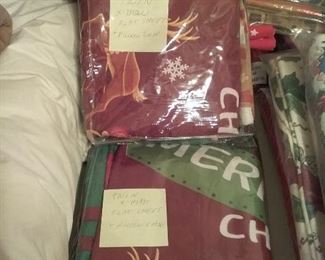 many nice runners & table cloths