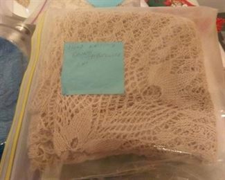 hand-knitted table cloths