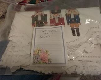 fireplace scarf - nutcrackers