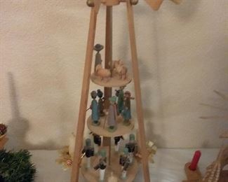 German Christmas candle carousel hand-painted
