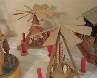 German Christmas candle carousel hand-painted 