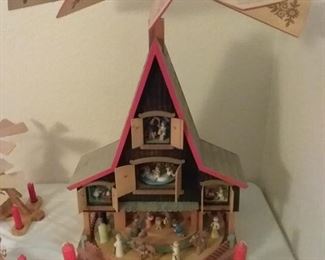 German Christmas candle carousel hand-painted 
