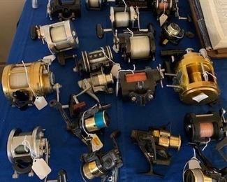 Lee pro custom reels, Daiwa reels and a Penn International Reel