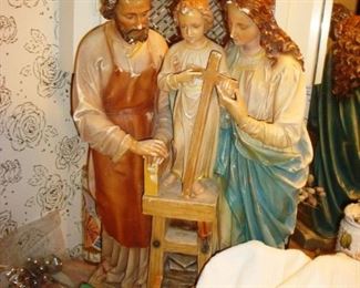 Christ with Joseph and Mary statue