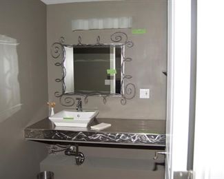 $300 -- vanity with Jado faucet 60" wide by 34" high x 24" deep