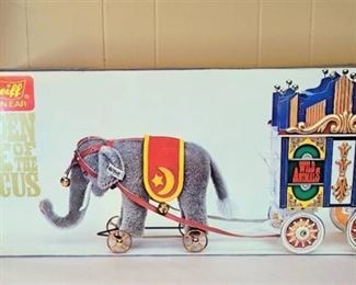 Steiff Golden Age of the Circus Elephant and Wagon in Original Box Limited Edition with COA - Retired