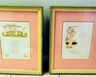 Kate Greenaway Nursery Rhymes Art - Double Matted and Professionally Framed